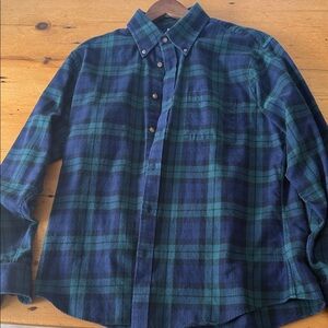 Brooks Brothers Navy and Green Plaid Flannel
